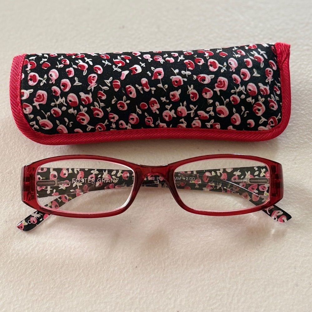 Womens Reading Glasses Thelma Red Foster Grant Roses Power 2